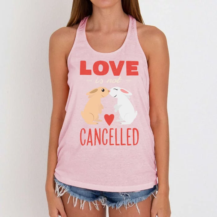 Cuddly Rabbits Gift Big Love Is Not Callnised Gift Women's Knotted Racerback Tank