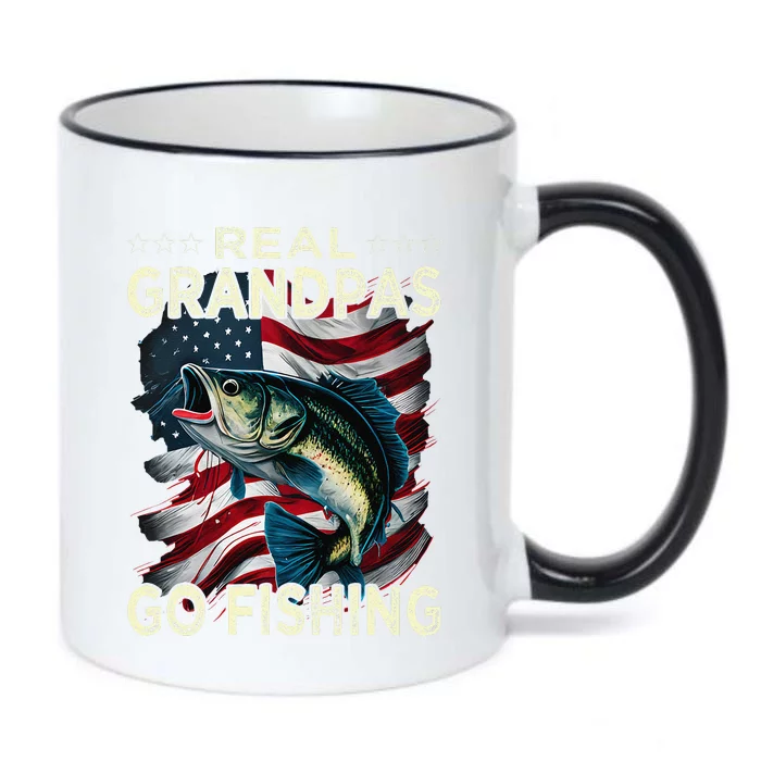 Cute Real Grandpas Go Fishing Largemouth Bass Black Color Changing Mug