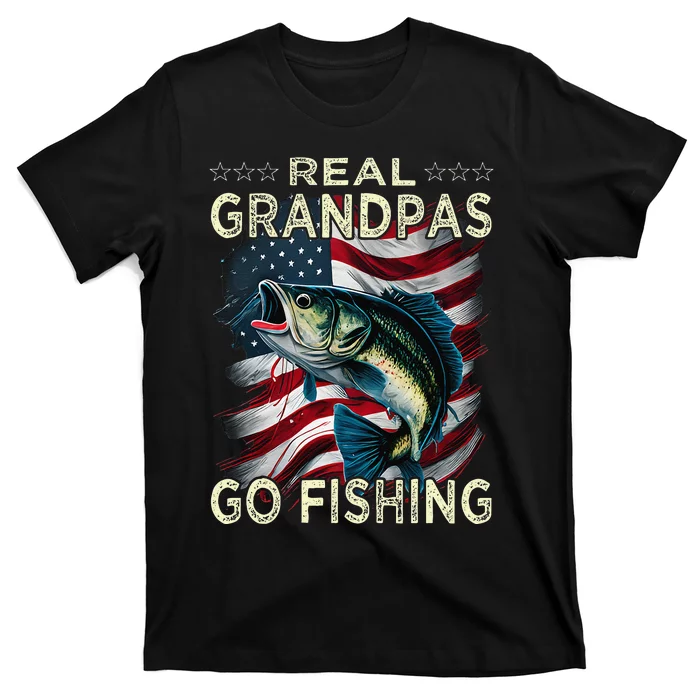 Cute Real Grandpas Go Fishing Largemouth Bass T-Shirt