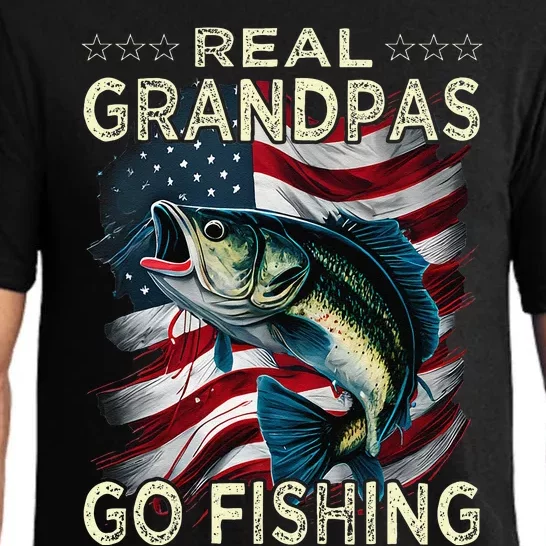 Cute Real Grandpas Go Fishing Largemouth Bass Pajama Set