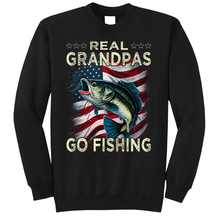 Cute Real Grandpas Go Fishing Largemouth Bass Tall Sweatshirt