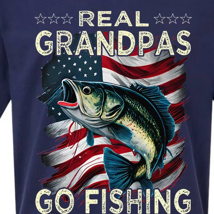 Cute Real Grandpas Go Fishing Largemouth Bass Sueded Cloud Jersey T-Shirt