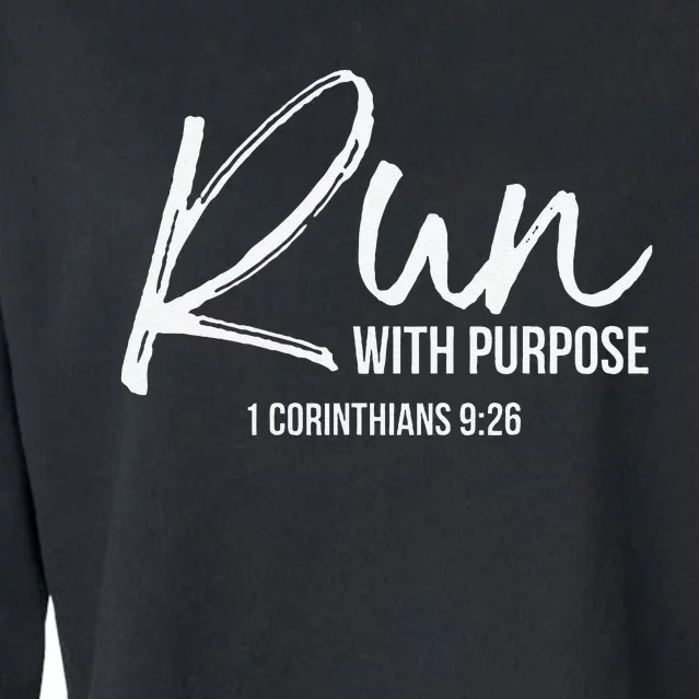 Christian Runner Gift Running Gear Run With Purpose Quote Cropped Pullover Crew