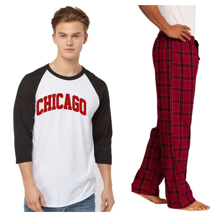 Chicago Retro Gift Raglan Sleeve Pajama Set