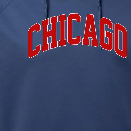 Chicago Retro Gift Performance Fleece Hoodie