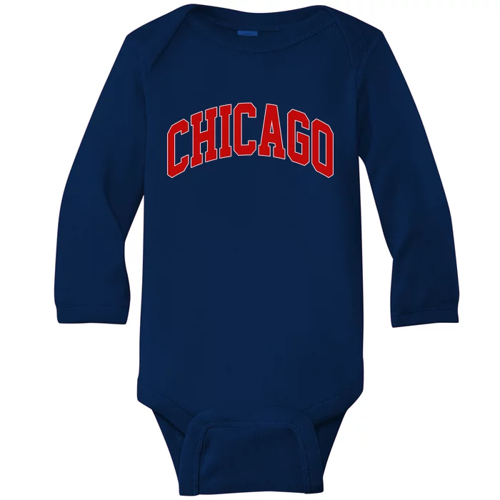 Chicago Retro Gift Baby Long Sleeve Bodysuit