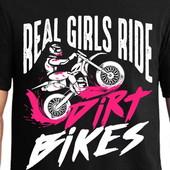 Cute Real Girl Ride Dirt Bikes | Funny Motorbike Racer Gift Pajama Set