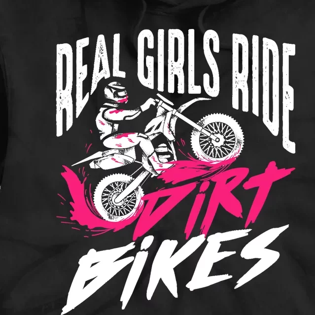 Cute Real Girl Ride Dirt Bikes | Funny Motorbike Racer Gift Tie Dye Hoodie