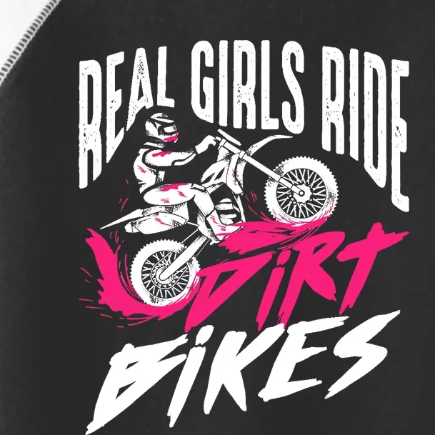 Cute Real Girl Ride Dirt Bikes | Funny Motorbike Racer Gift Toddler Fine Jersey T-Shirt