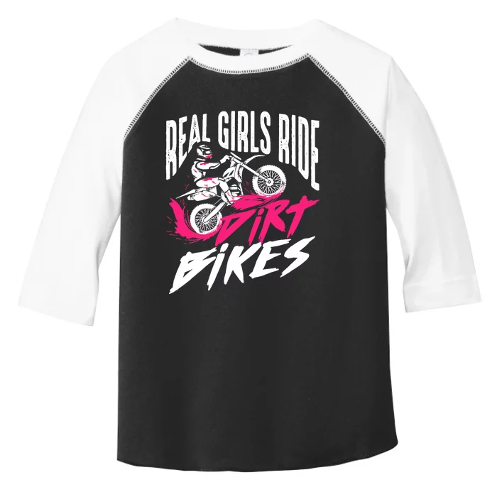 Cute Real Girl Ride Dirt Bikes | Funny Motorbike Racer Gift Toddler Fine Jersey T-Shirt