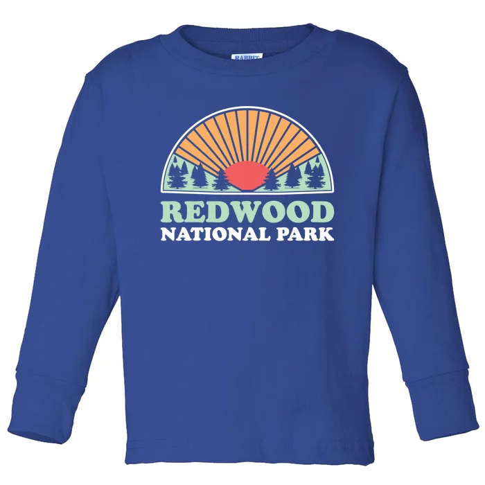 California Retro Great Gift Vintage Redwood National Park Gift Toddler Long Sleeve Shirt