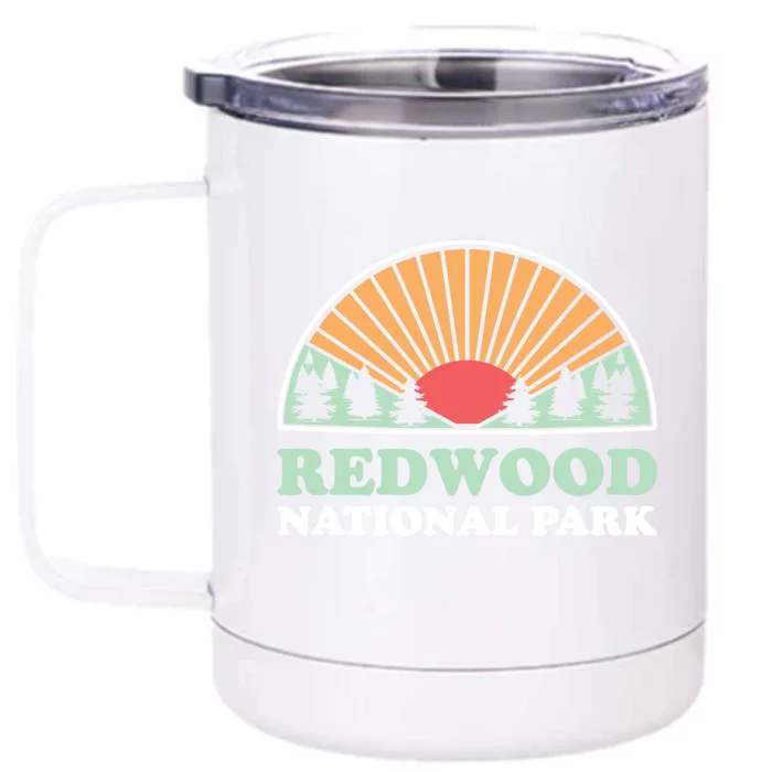 California Retro Great Gift Vintage Redwood National Park Gift Front & Back 12oz Stainless Steel Tumbler Cup