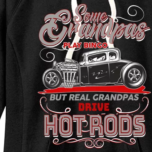 Cool Real Grandpas Drive Hot Rods Women's Fleece Hoodie