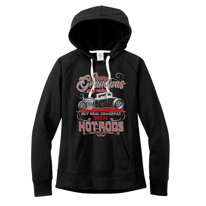 Cool Real Grandpas Drive Hot Rods Women's Fleece Hoodie