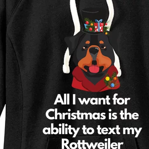 Christmas Rottweiler Gift Women's Fleece Hoodie