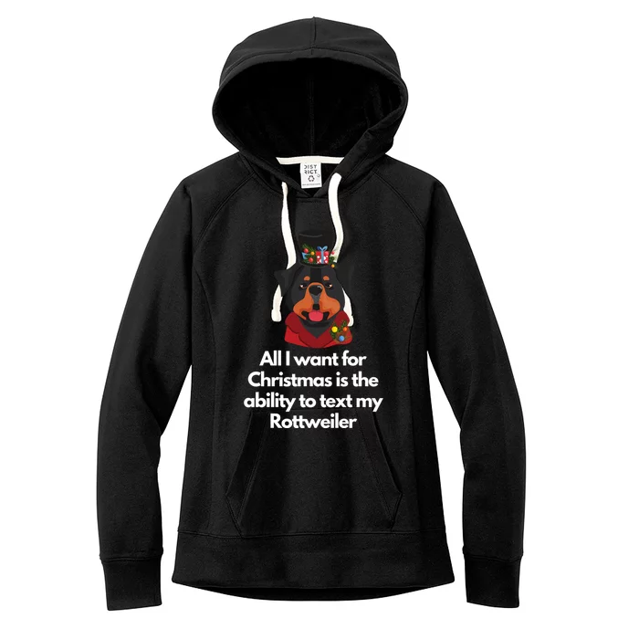 Christmas Rottweiler Gift Women's Fleece Hoodie