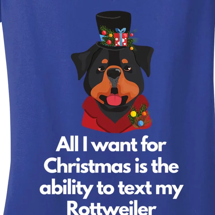 Christmas Rottweiler Gift Women's V-Neck T-Shirt