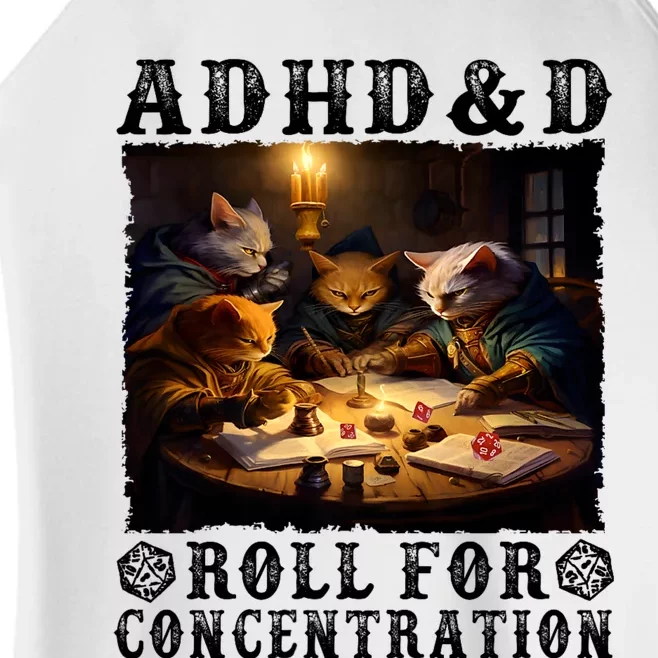 Cats Rpg Gamer Roll For Concentration Funny Quote Apparel Women’s Perfect Tri Rocker Tank