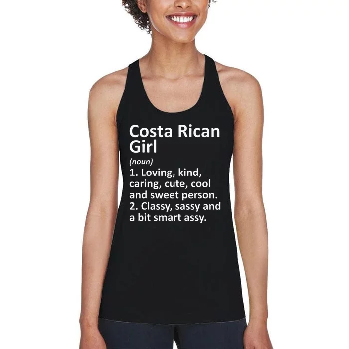 COSTA RICAN GIRL COSTA RICA Gift Funny Country Roots Descent Women's Racerback Tank