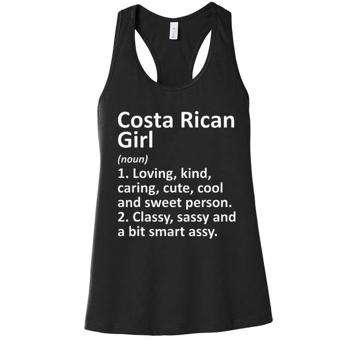 COSTA RICAN GIRL COSTA RICA Gift Funny Country Roots Descent Women's Racerback Tank