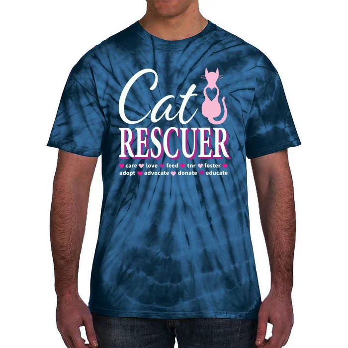 Cat Rescue Gift Feral Kittens Homeless Cats Shelter TNR Tee Tie-Dye T-Shirt