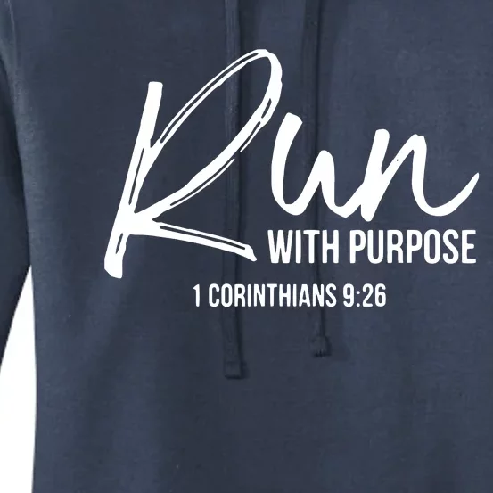 Christian Runner Gift Running Gear Run With Purpose Quote Women's Pullover Hoodie