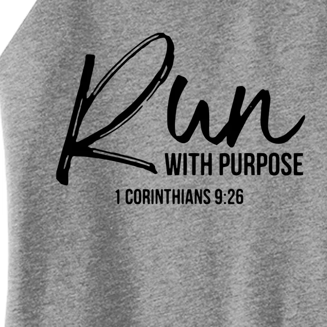 Christian Runner Gift Running Gear Run With Purpose Quote Women’s Perfect Tri Rocker Tank