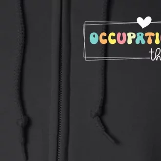 Cute Retro Groovy Occupational Therapy Month OT Therapist Full Zip Hoodie