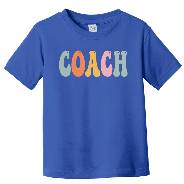 Coach Retro Groovy Vintage Women Happy First Day Of School Toddler T-Shirt