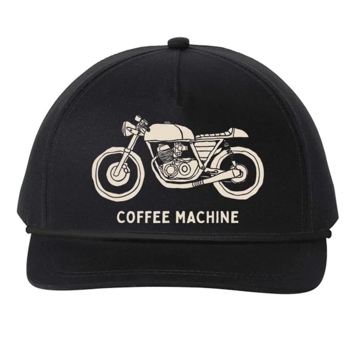 Cafe Racer Hand Drawn Motorcycle Design Snapback Five-Panel Rope Hat