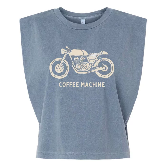 Cafe Racer Hand Drawn Motorcycle Design Garment-Dyed Women's Muscle Tee