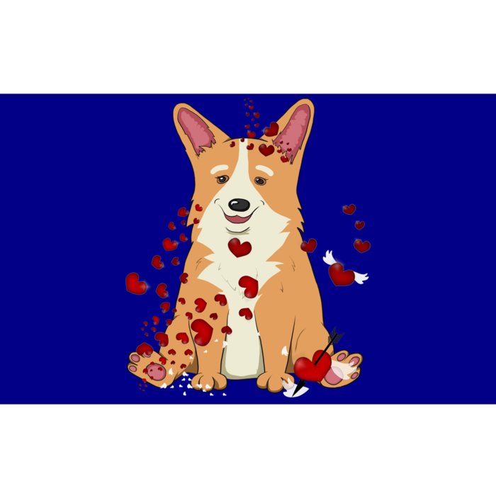 Corgi Red Hearts Funny Dog Mom Valentines Day Corgi Lover Cool Gift Bumper Sticker