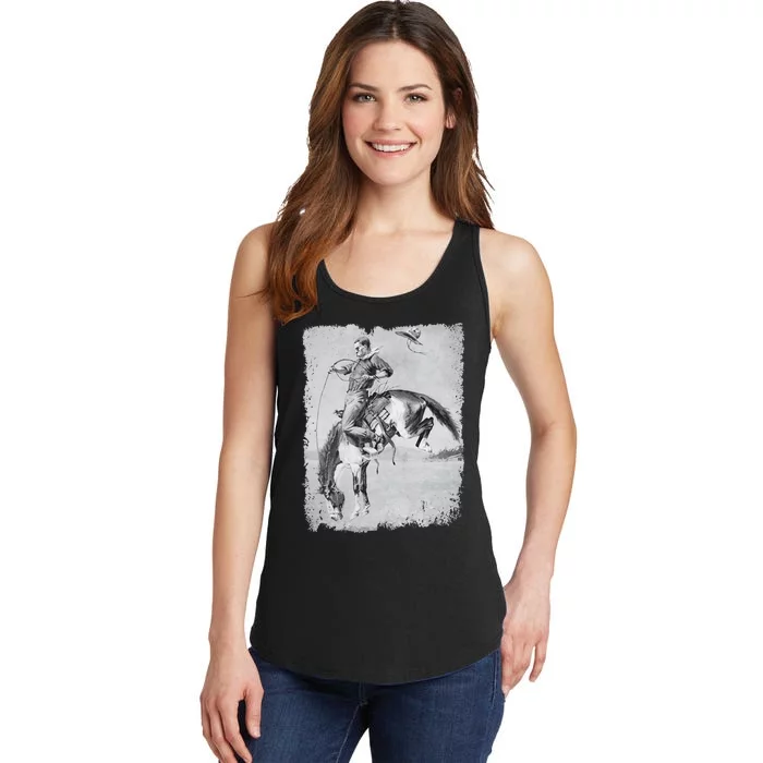 Cowboy Rodeo Horse Western Country Vintage Riding Usa Ladies Essential Tank