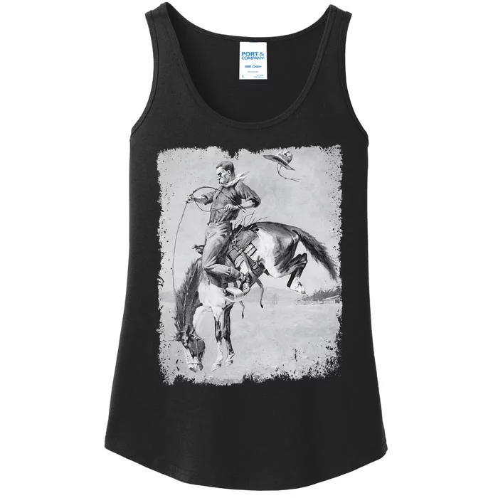 Cowboy Rodeo Horse Western Country Vintage Riding Usa Ladies Essential Tank