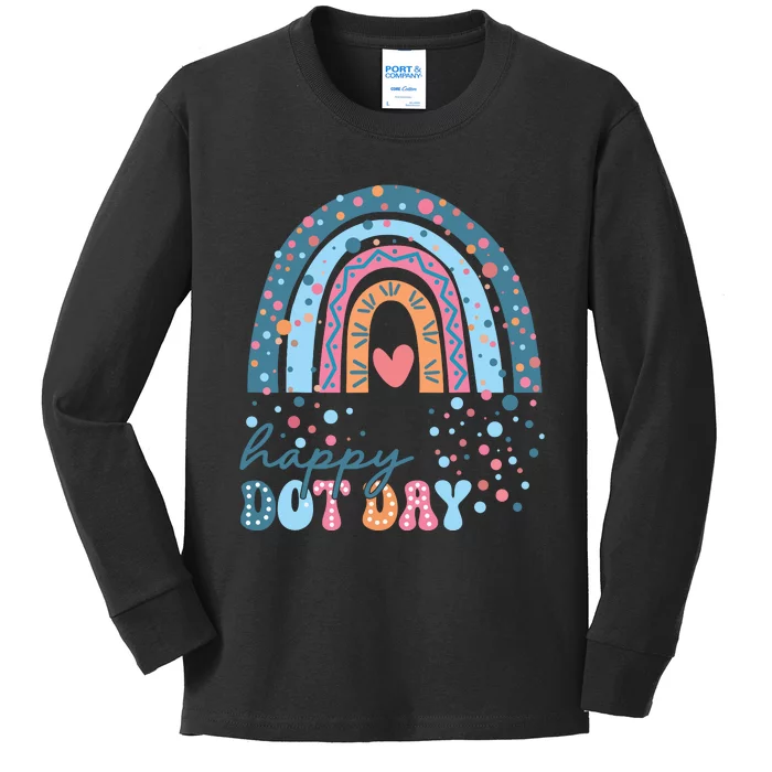 Cute Rainbow Happy Dot Day Teacher Kids Long Sleeve Shirt