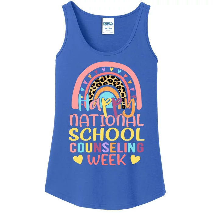 Cute Rainbow Happy National School Counseling Week Counselor Great Gift Ladies Essential Tank