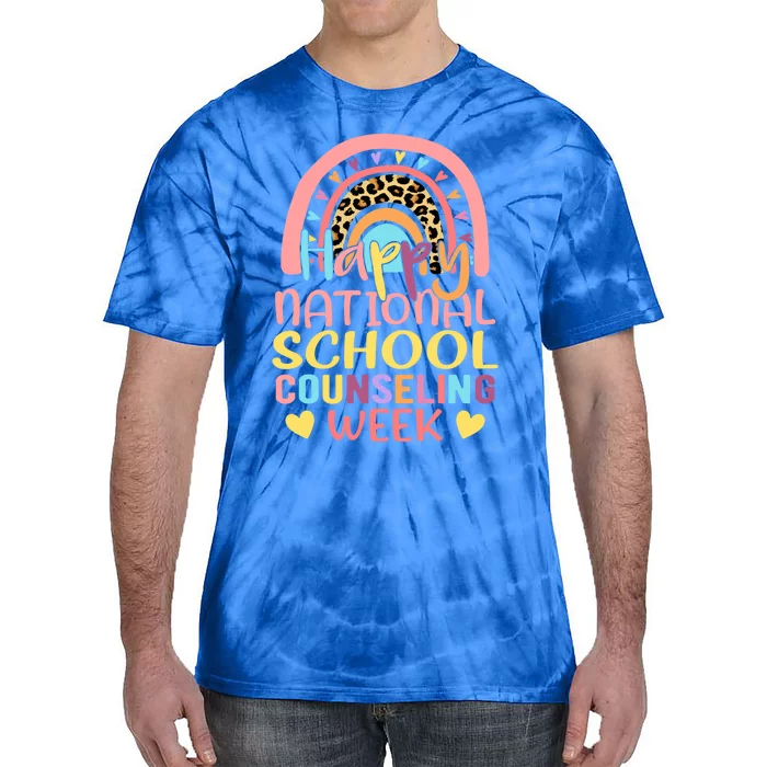 Cute Rainbow Happy National School Counseling Week Counselor Great Gift Tie-Dye T-Shirt