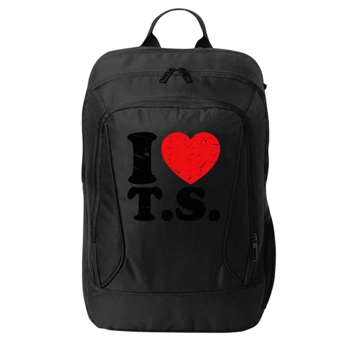 Cute Red Heart I Love T.S City Backpack