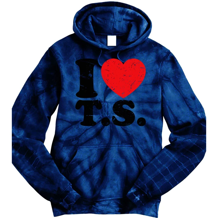 Cute Red Heart I Love T.S Tie Dye Hoodie