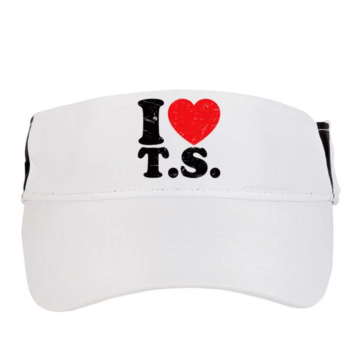 Cute Red Heart I Love T.S Adult Drive Performance Visor