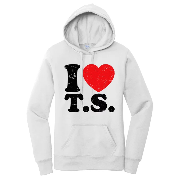 Cute Red Heart I Love T.S Women's Pullover Hoodie