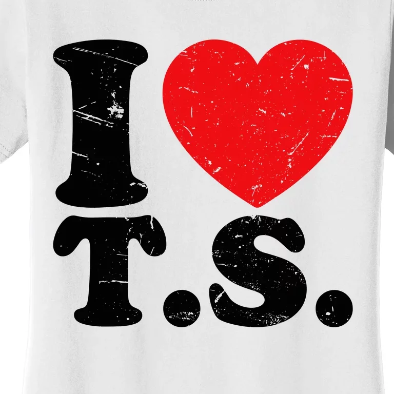 Cute Red Heart I Love T.S Women's T-Shirt