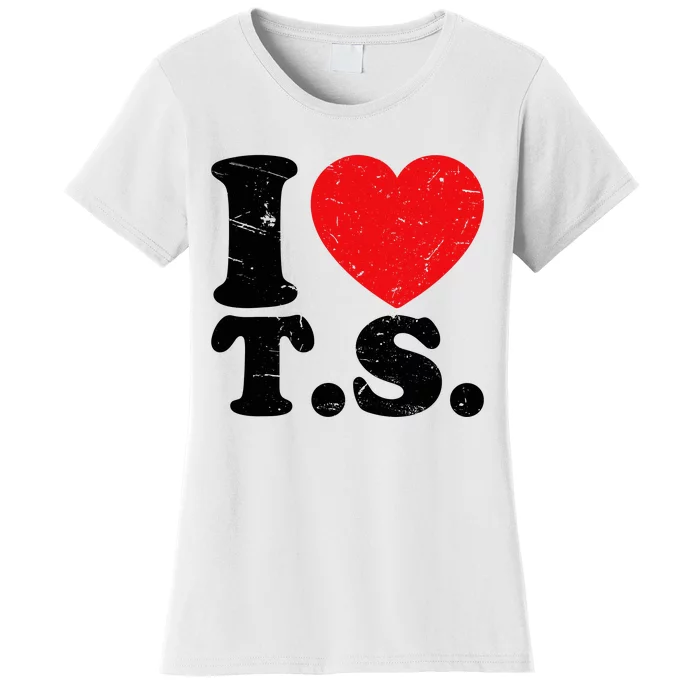 Cute Red Heart I Love T.S Women's T-Shirt