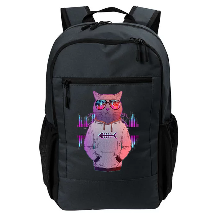 Cool Retro Hipster Hip Hop Music Cat Daily Commute Backpack