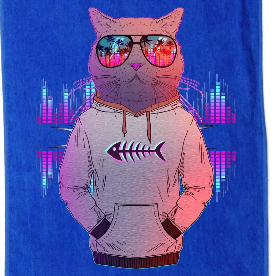 Cool Retro Hipster Hip Hop Music Cat Platinum Collection Golf Towel