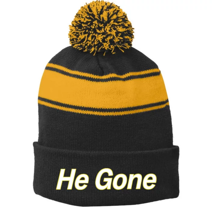 Couch Racer He Gone Stripe Pom Pom Beanie