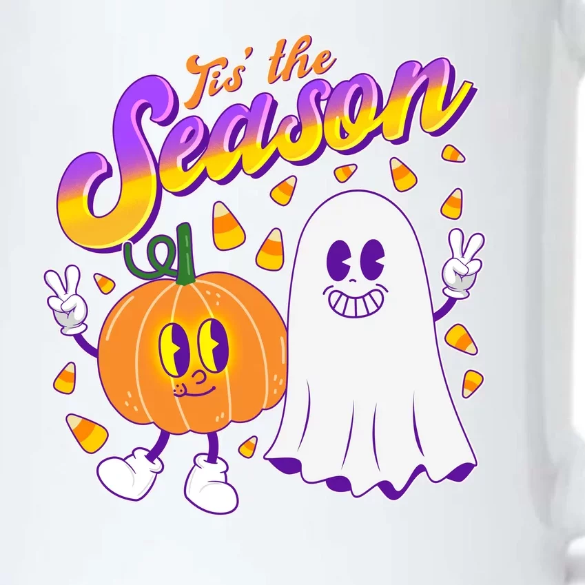 Cute Retro Halloween Tis The Season Black Color Changing Mug