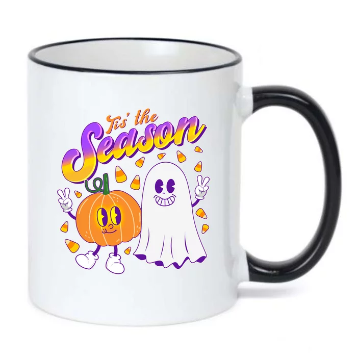 Cute Retro Halloween Tis The Season Black Color Changing Mug