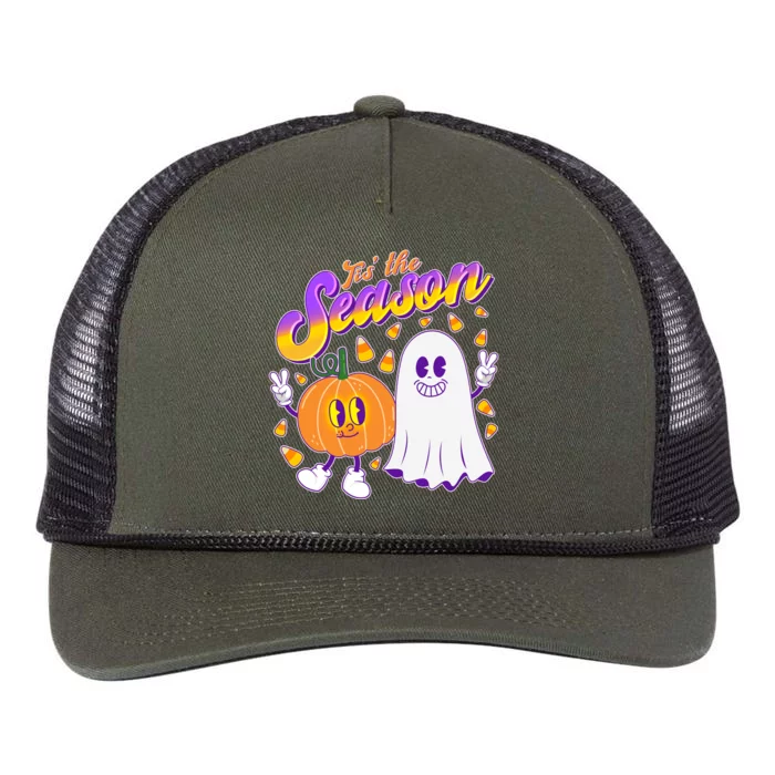 Cute Retro Halloween Tis The Season Retro Rope Trucker Hat Cap