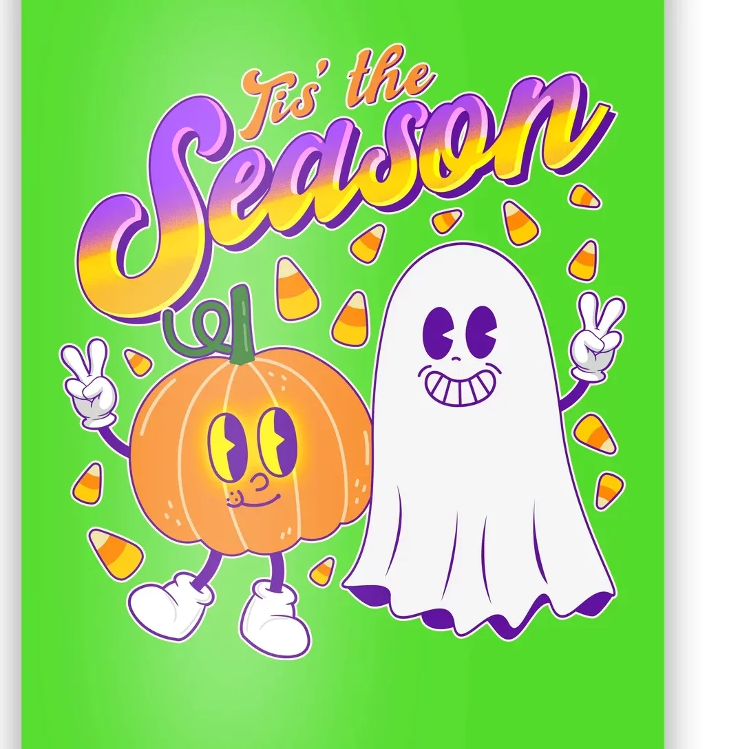 Cute Retro Halloween Tis The Season Poster